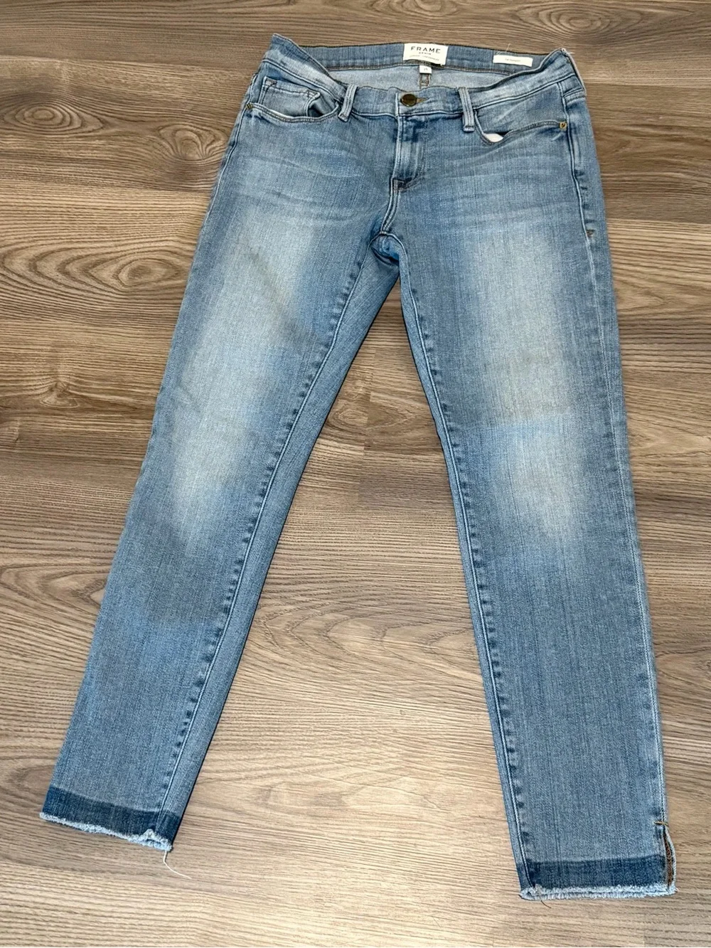 Frame Le Garcon Slit Shadow Hem Norwood Cropped Jean Women’s size 25 Straight - Picture 1 of 7